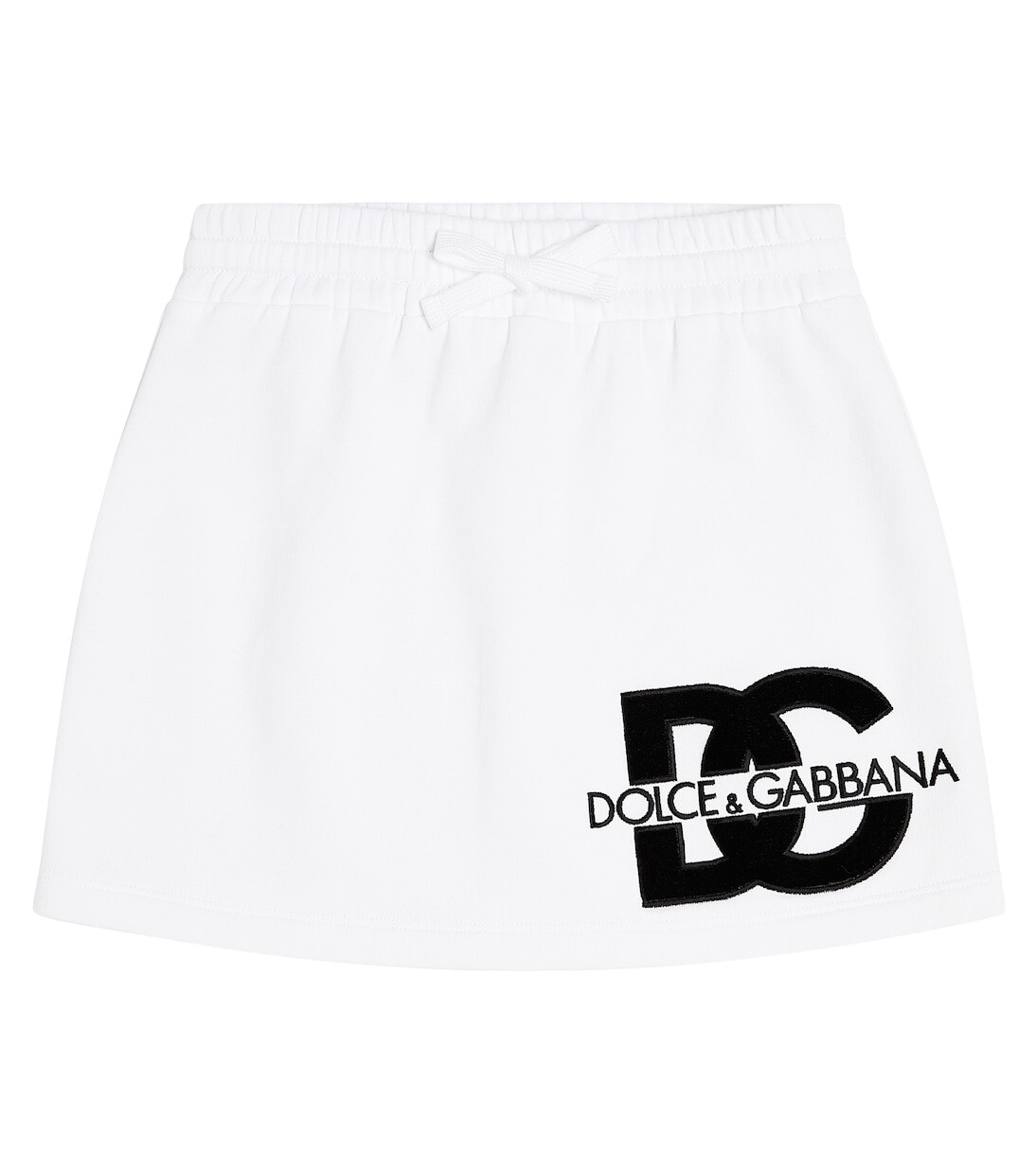 

Юбка из хлопкового джерси с логотипом Dolce&Gabbana Kids, белый