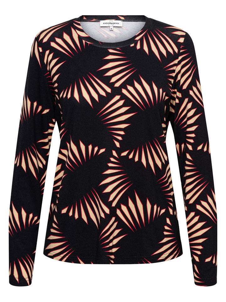 

&Co Woman Футболка с длинными рукавами "Венна" черно-красного цвета