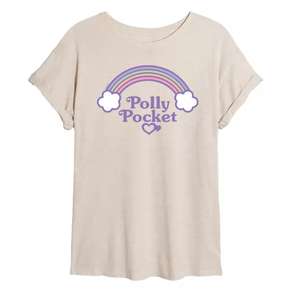 

Футболка Juniors радужного цвета оверсайз Polly Pocket, бежевый
