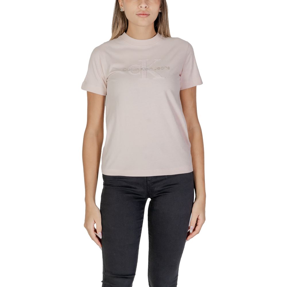 

Розовые хлопковые топ и футболка Calvin Klein Jeans