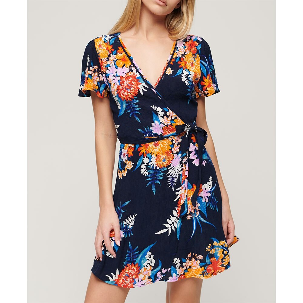 

Платье Superdry Printed Wrap Short Sleeve Short, Разноцветный