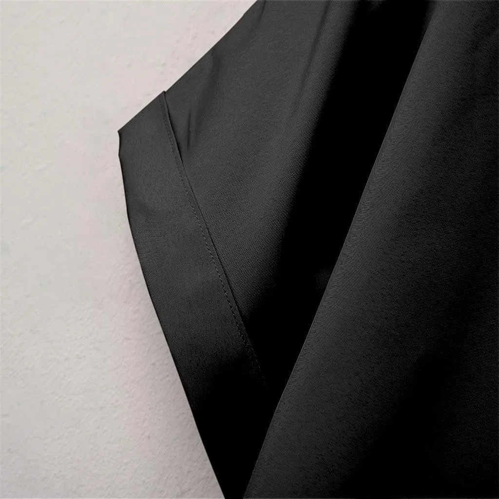 Блуза с V-образным вырезом, короткий рукав, Polyester, черный — фото 4