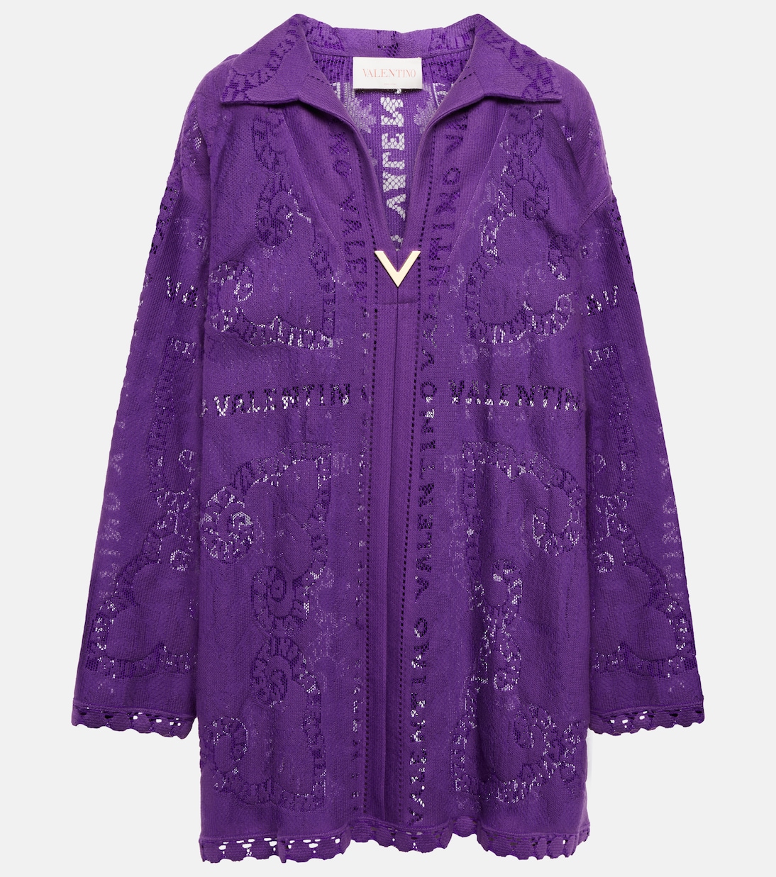 

Мини-бандана, гипюровый кружевной топ Valentino, Astral Purple