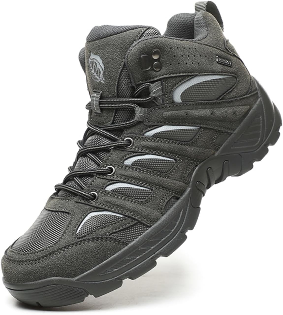 

Мужские легкие дышащие походные ботинки высокой посадки, выполненные в военном стиле, из замши, сетки и кожи, с комфортной ходьбой, прочной подошвой и усиленными швами для походов, кемпинга, треккинга и городской прогулки Yrzhgdl, серый