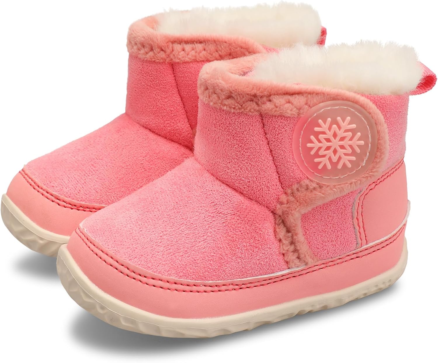 

L-RUN Детские ботиночки для малышей, мальчиков и девочек, высокие ботинки для маленьких детей, зимняя обувь для дома и улицы, теплые ботинки, Dark Pink