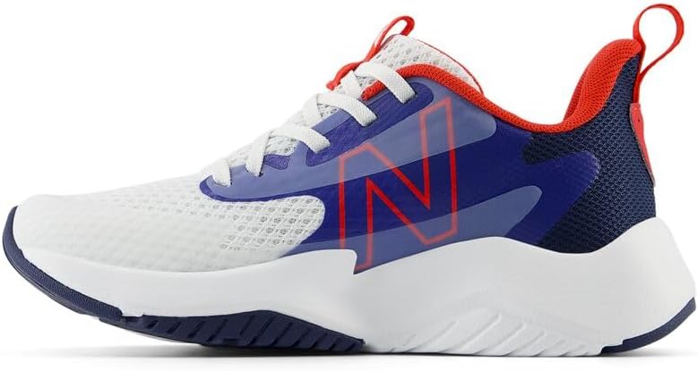 Детские кроссовки New Balance Rave Run V2 на шнуровке (унисекс), белый/красный — фото 2