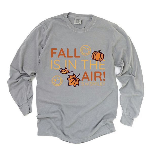 

SWSmiley fall is in the air - женская футболка с длинным рукавом и принтом, окрашенная в стиле garment dyed Simply Sage Market, Grey, Серый, SWSmiley fall is in the air - женская футболка с длинным рукавом и принтом, окрашенная в стиле garment dyed Simply