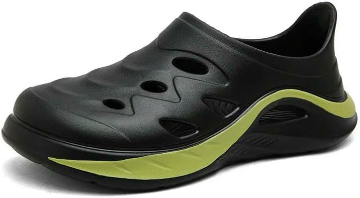 

Мужские тапочки для пляжа, дышащие сабо, садовая обувь, нескользящие туристические сандалии для улицы Dmmwcx, черный/зеленый