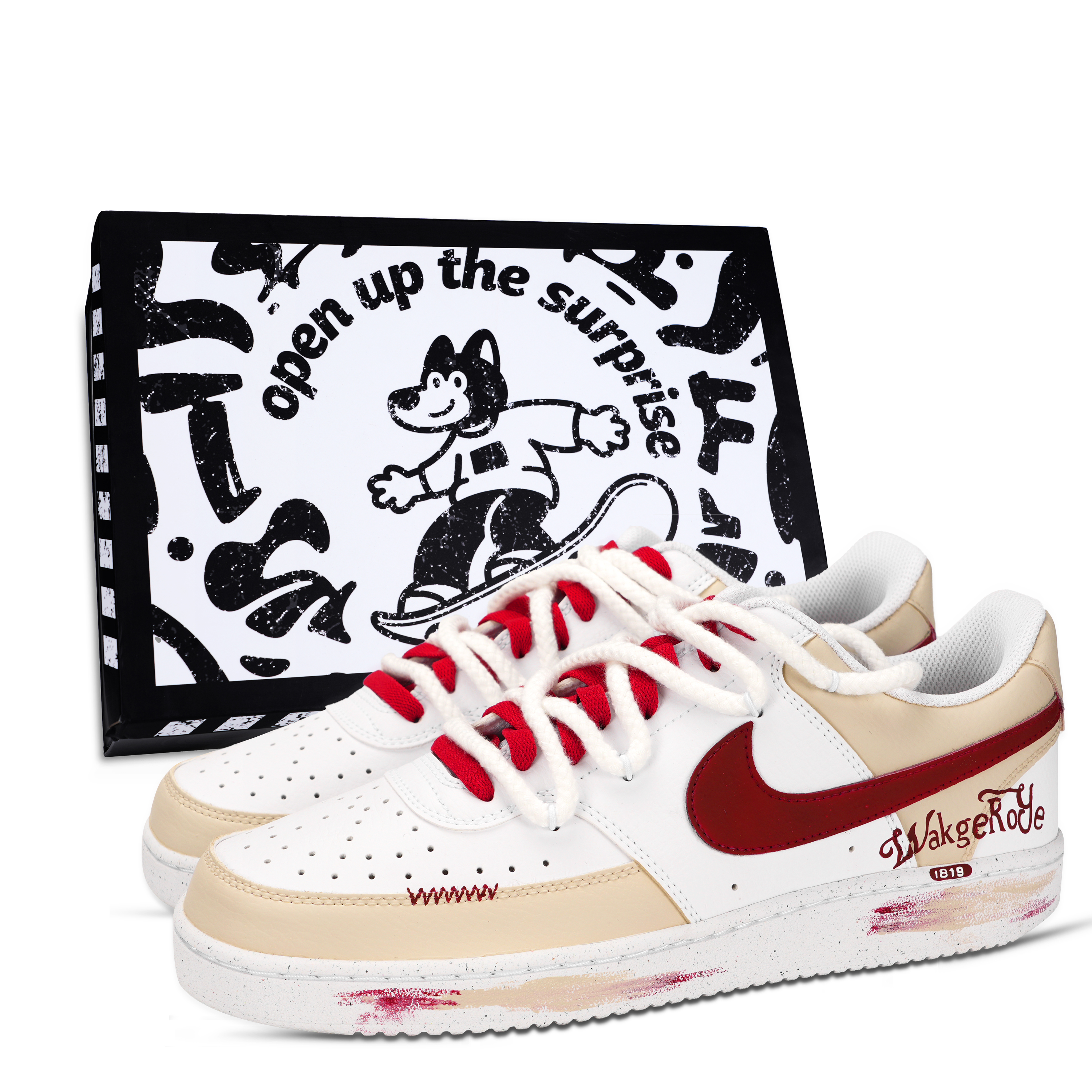 

Nike Кроссовки Court Vision 1 Retro American Style с низким верхом, износостойкие, для скейтбординга, мужские, белые, желтые, красные