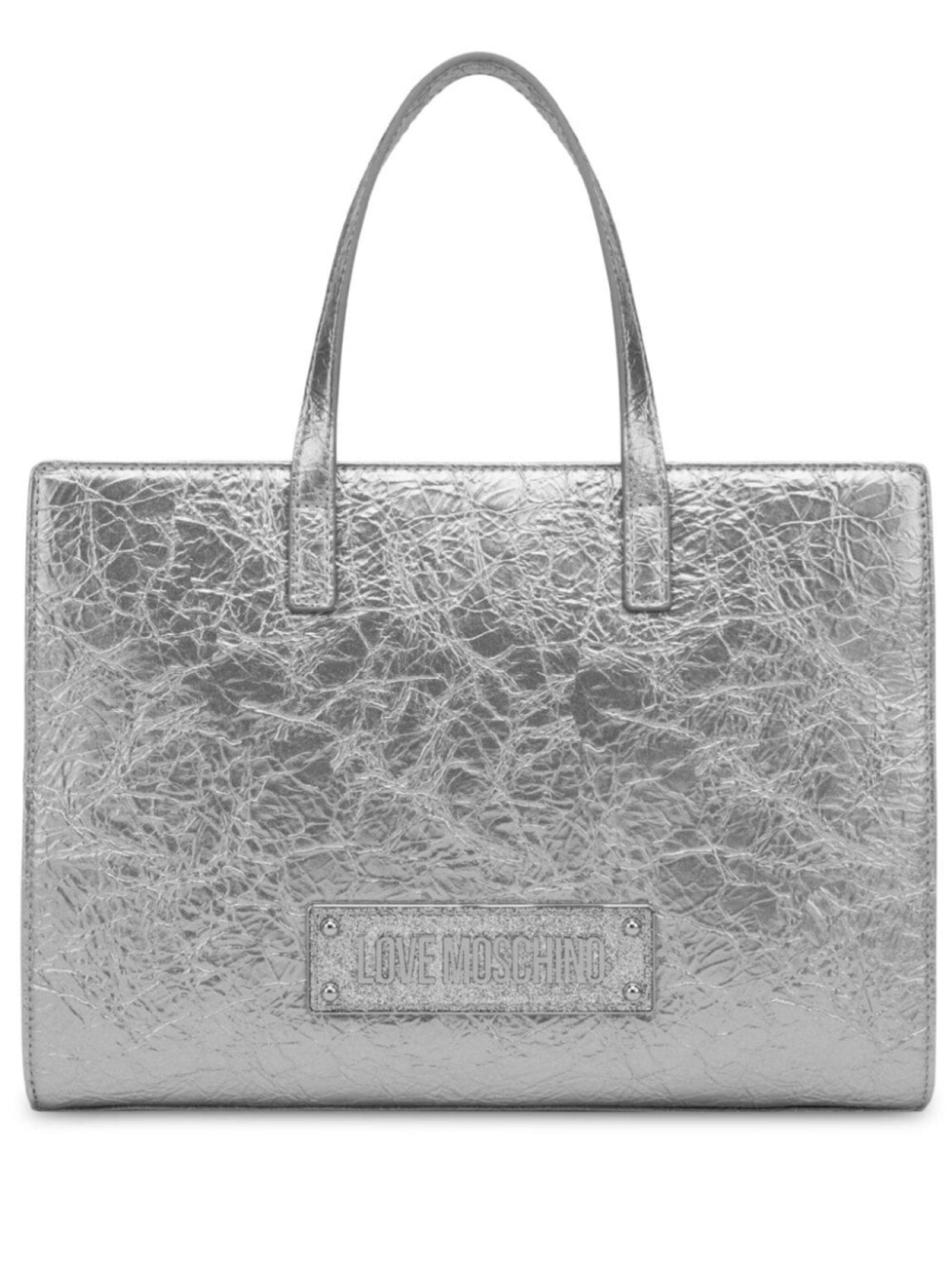 

Love Moschino сумка-тоут с логотипом, серебристый