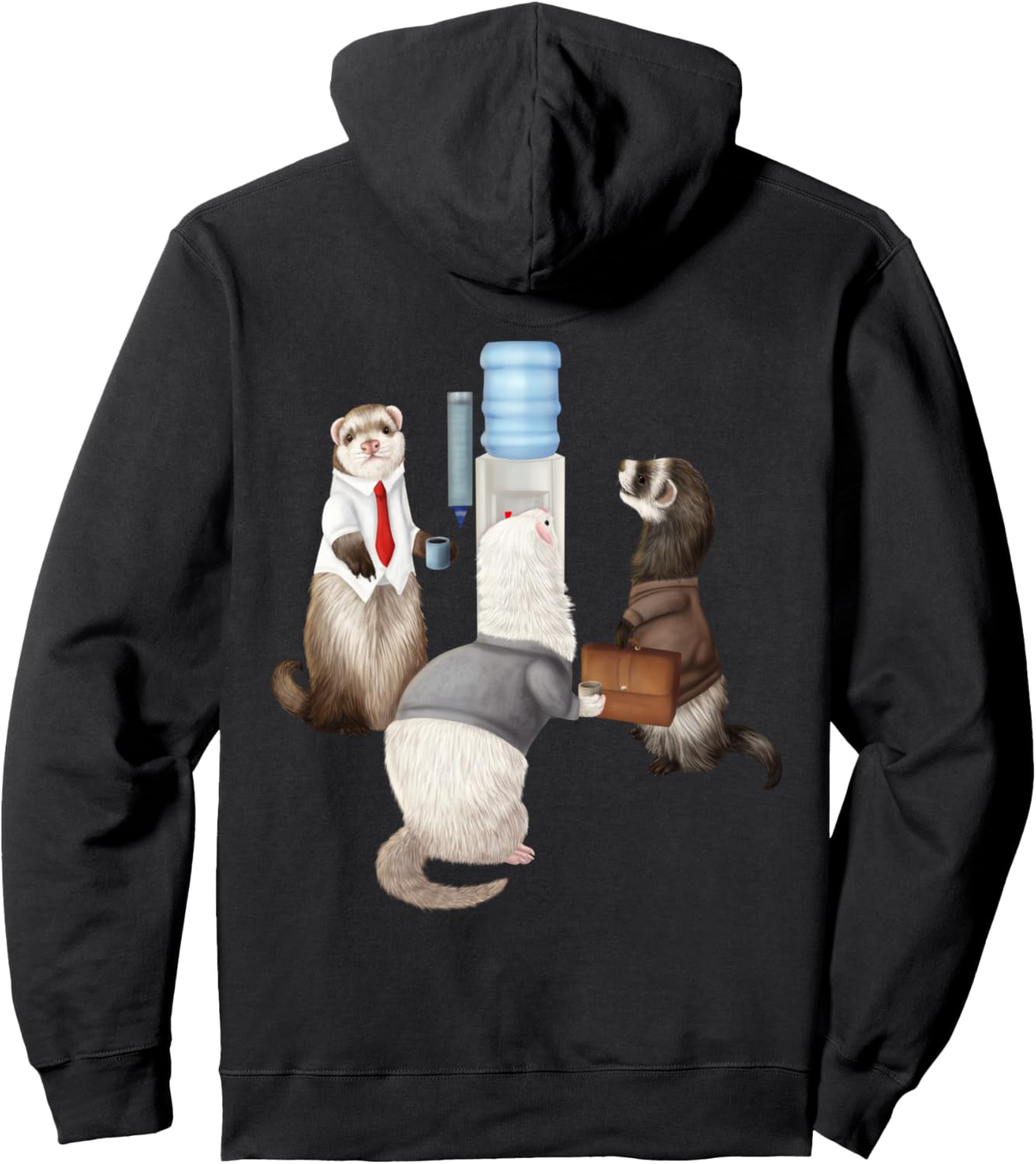 

Худи Ferret Business Cute Happy Animals In Hats And Costumes By Gehu, черный