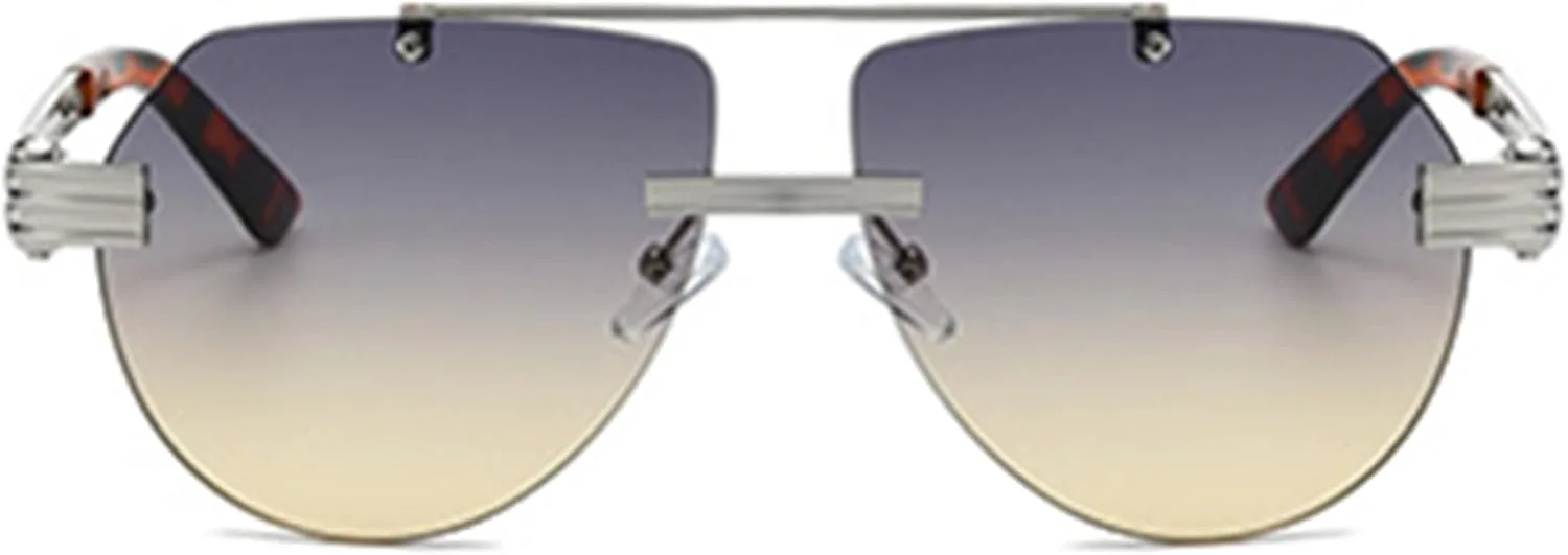 

Женские солнцезащитные очки Bullabulling Fashion Pilot в стиле ретро, ​​квадратные, с двойной перемычкой, в стиле 70-х и 90-х, с защитой от УФ-излучения, Gray Yellow