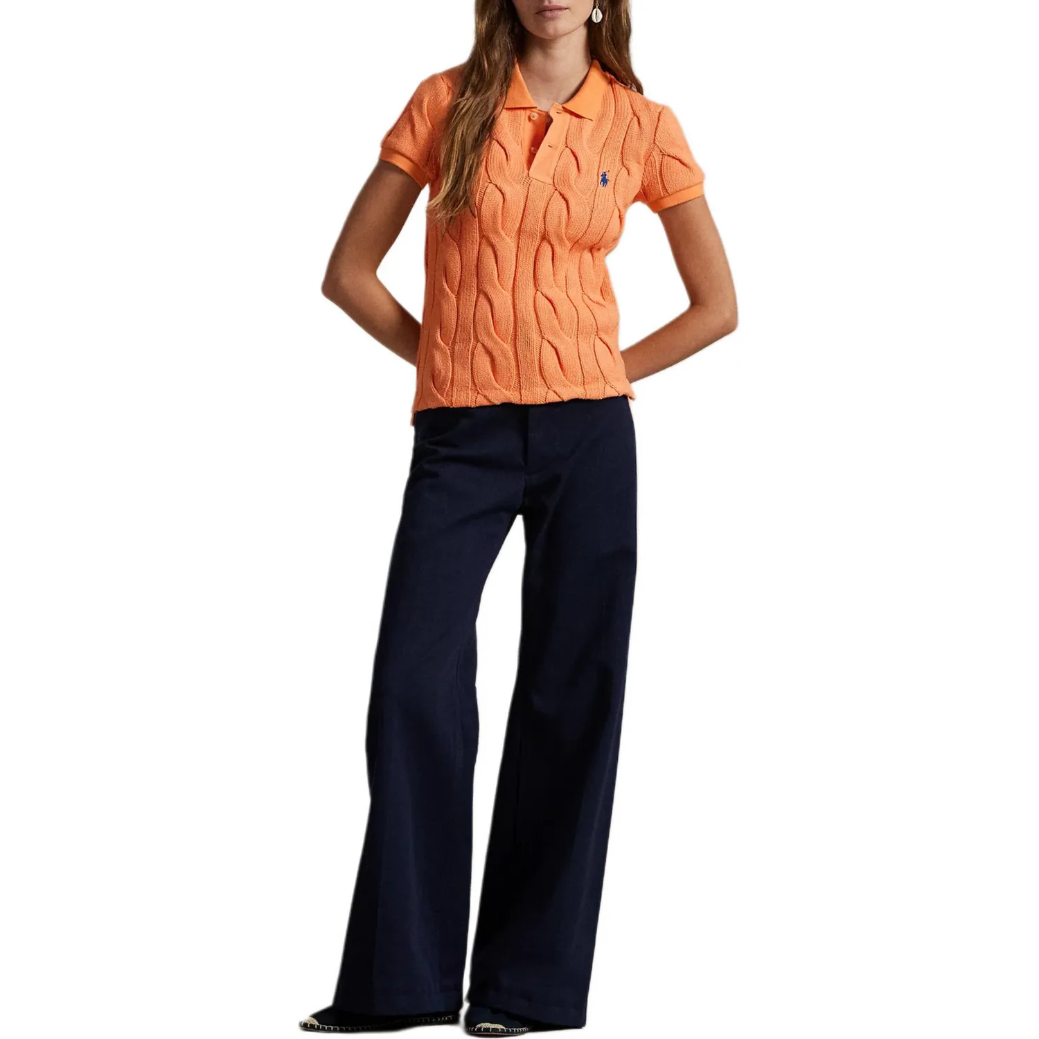 Футболка-поло FW25 женская Polo Ralph Lauren, оранжевый красный — фото 4