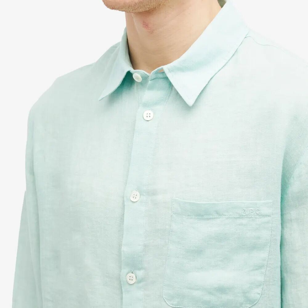 

A.P.C. Льняная рубашка кассель, зеленый
