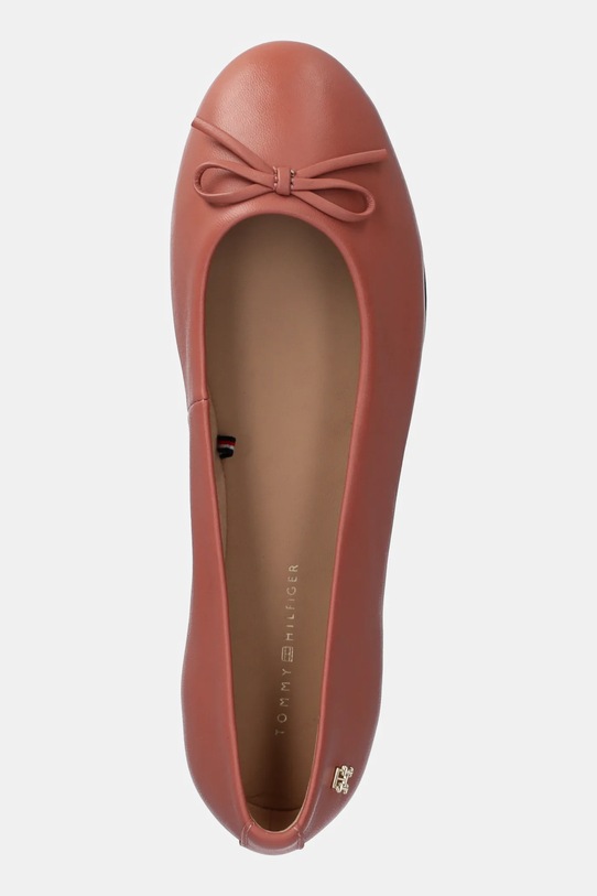 Кожаные балетки Ballerina Leather Flat Bow Tommy Hilfiger, оранжевый — фото 4