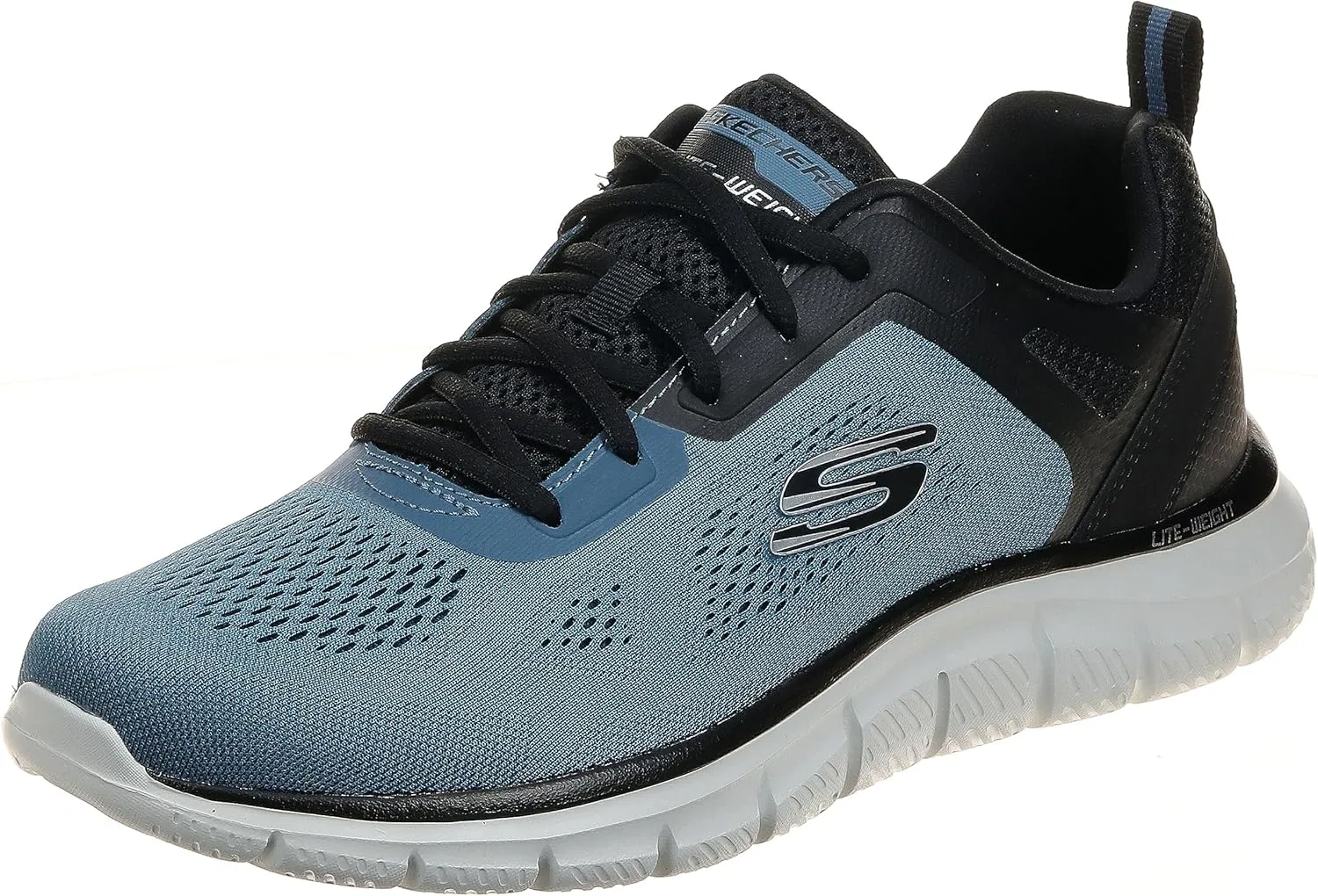 Мужские спортивные кроссовки Skechers Track Broader, Blue Mesh Pu Black Trim