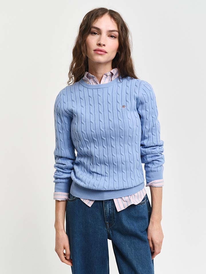 

Пуловер Gant Pullover, светло-синий