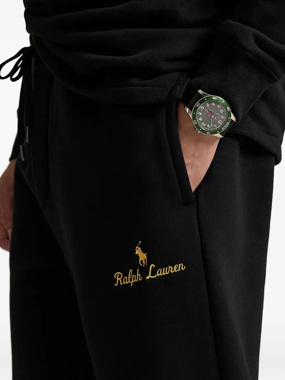 Спортивные штаны с логотипом и шнурком Polo Ralph Lauren, черный — фото 4