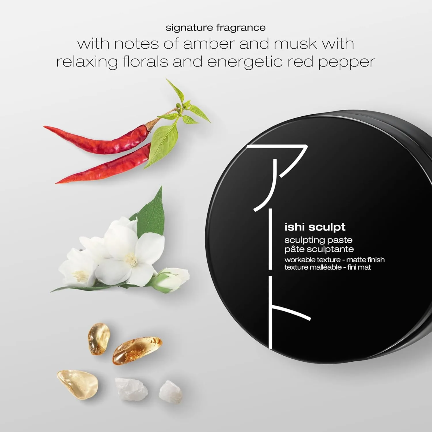 shu uemura art of hair ishi sculpt texturizing & sculpting paste - крем-паста для укладки, контроль пушистости и стойкая фиксация, добавляет текстуру и легкий блеск, для всех типов волос, 75 мл — фото 3