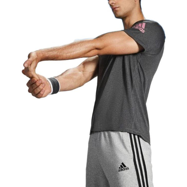 Футболка Adidas FreeLift Ultimate AEROREADY Designed 2 Move Sport T-shirt 'Black Melange Pink', черный — фото 3