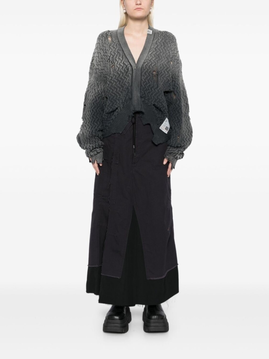

Maison MIHARA YASUHIRO кардиган с выцветшим эффектом, серый