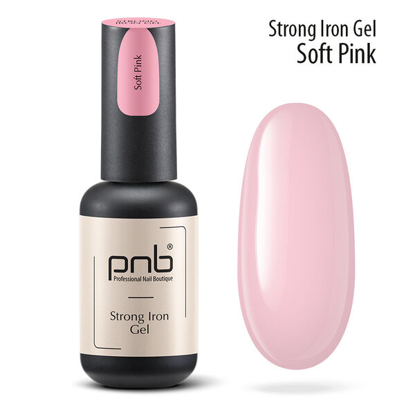 

Гель для моделирования ногтей УФ/LED нежно-розовый, 8 мл Pnb Strong iron gel, цвет soft pink