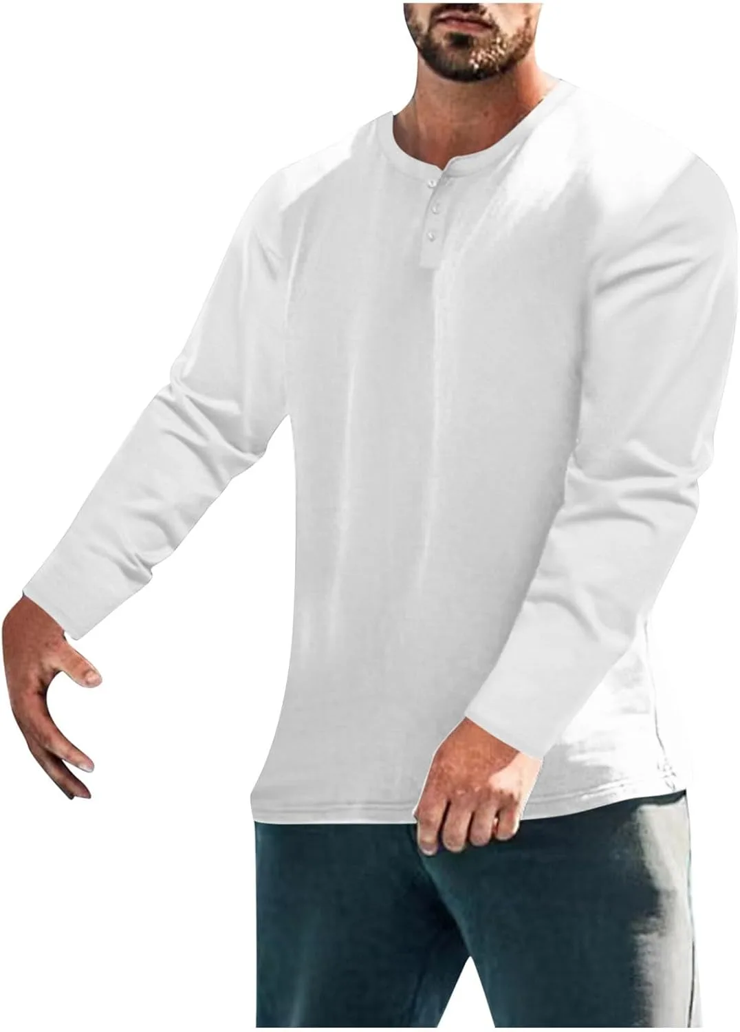 

Мужская футболка хенли с длинным рукавом