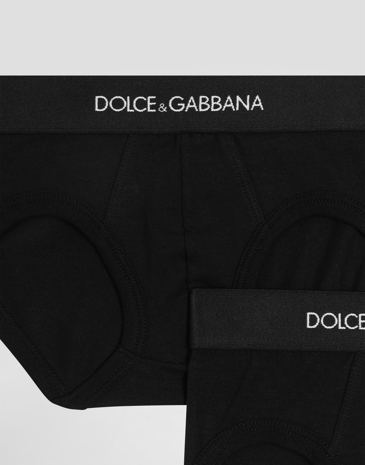 Двойная упаковка стрейчевых трусов из джерси DOLCE & GABBANA, черный — фото 3