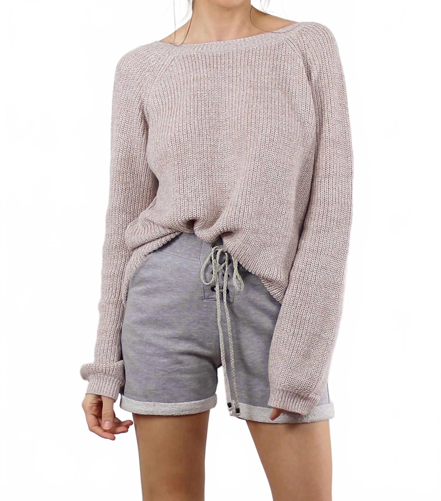 

Малибу свитер с перекрестными деталями на спине в песочном цвете FATE, Sand