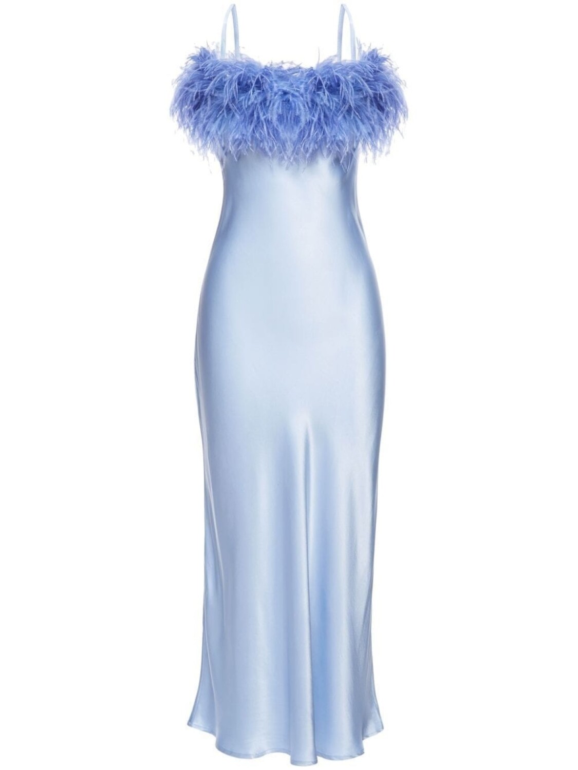 

Платье-комбинация Boheme с перьями Sleeper, синий