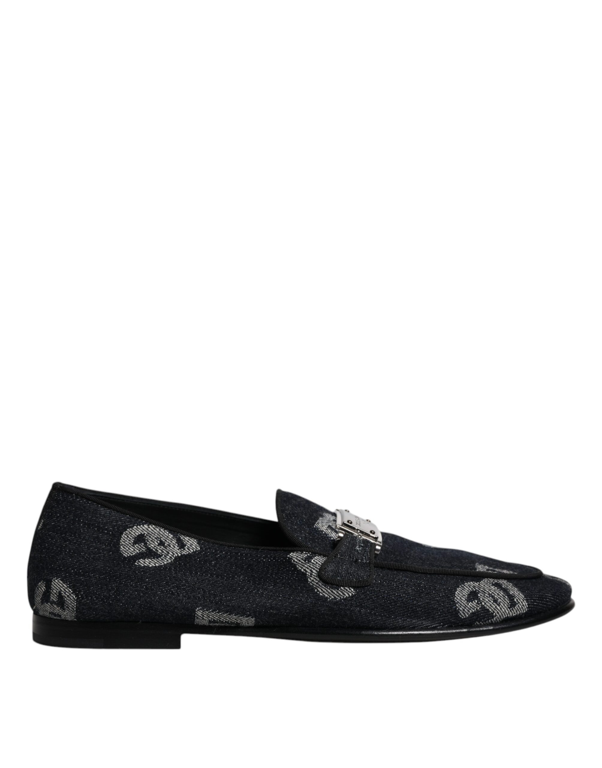 

Черные хлопковые мокасины с логотипом, формальные туфли Dolce & Gabbana