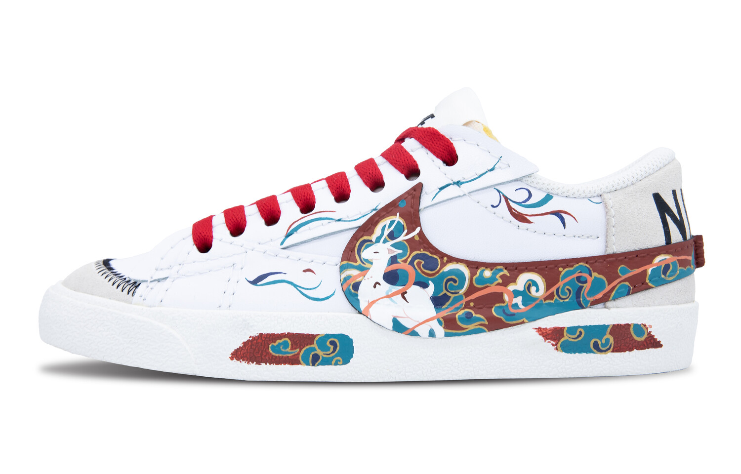 

Кроссовки Nike Blazer Skateboard Shoes Women's Low-Top Red White