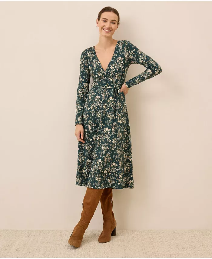 

Женское платье-футляр из органического хлопка с запахом Pact, синий