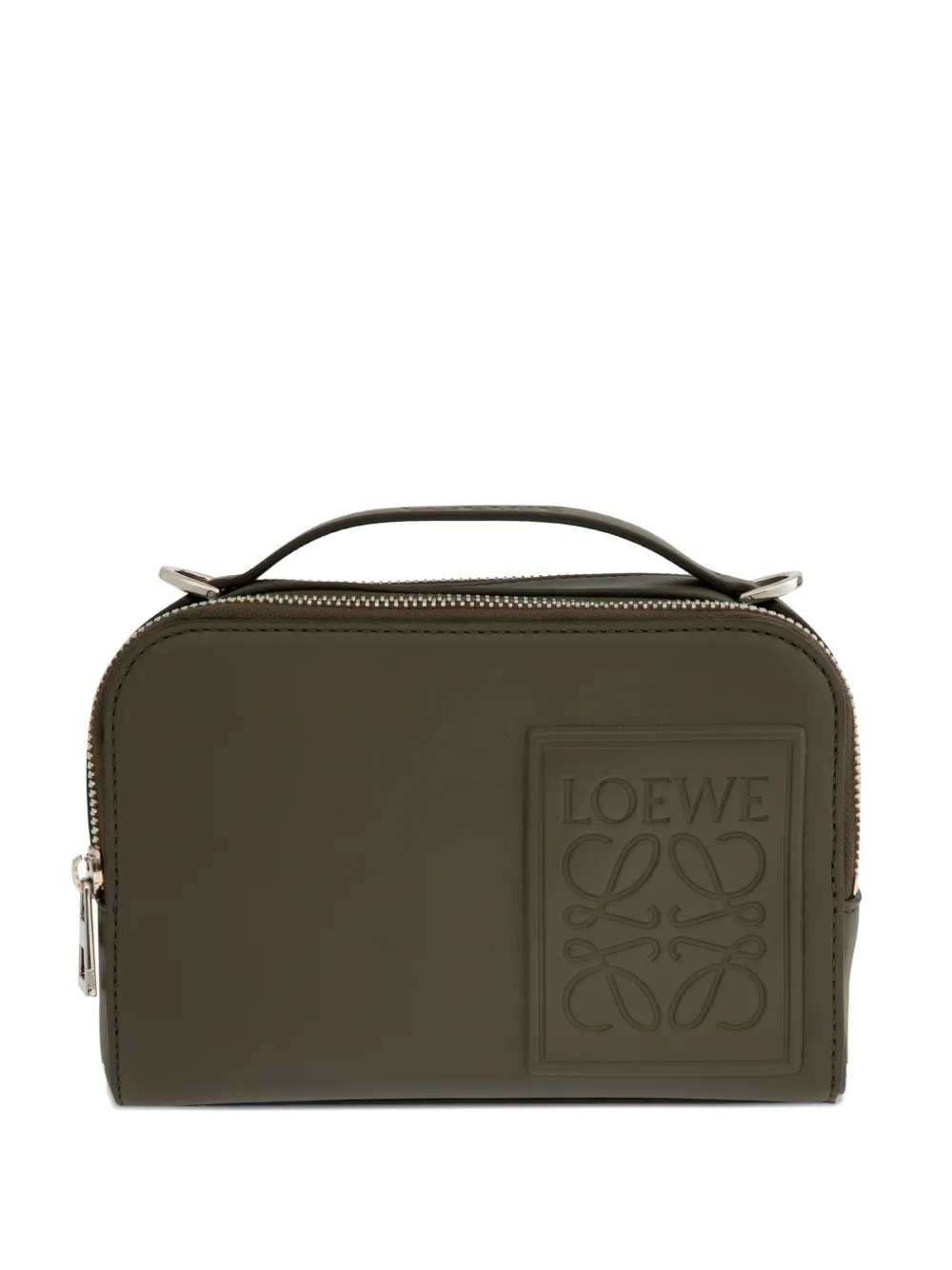 

Мини-сумка-мессенджер с тиснением анаграммы LOEWE, зеленый