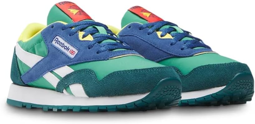 Кроссовки Reebok Unisex-Child Kid's Classic Nylon, синий/зеленый/светло-синий — фото 2