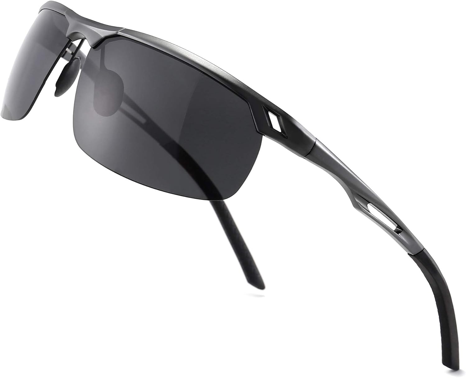 

SUNGAIT Мужские и женские поляризованные спортивные солнцезащитные очки + Солнцезащитные очки для бейсбола, рыбалки, вождения + Оправа из алюминия и магния с защитой от УФ-излучения UV400, Gunmetal Frame/Gray Lens