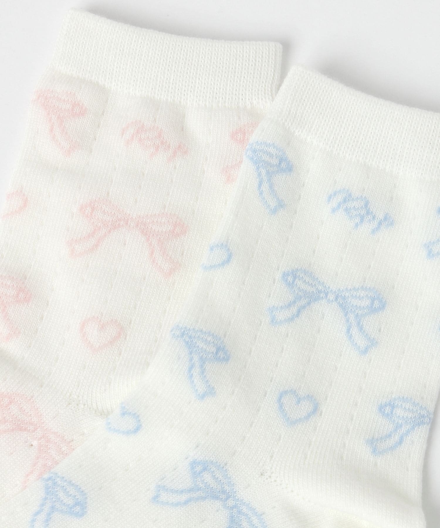 Носки Skashiami Ribbon Crew Socks Repipi armario, White x Pink 01 — фото 4