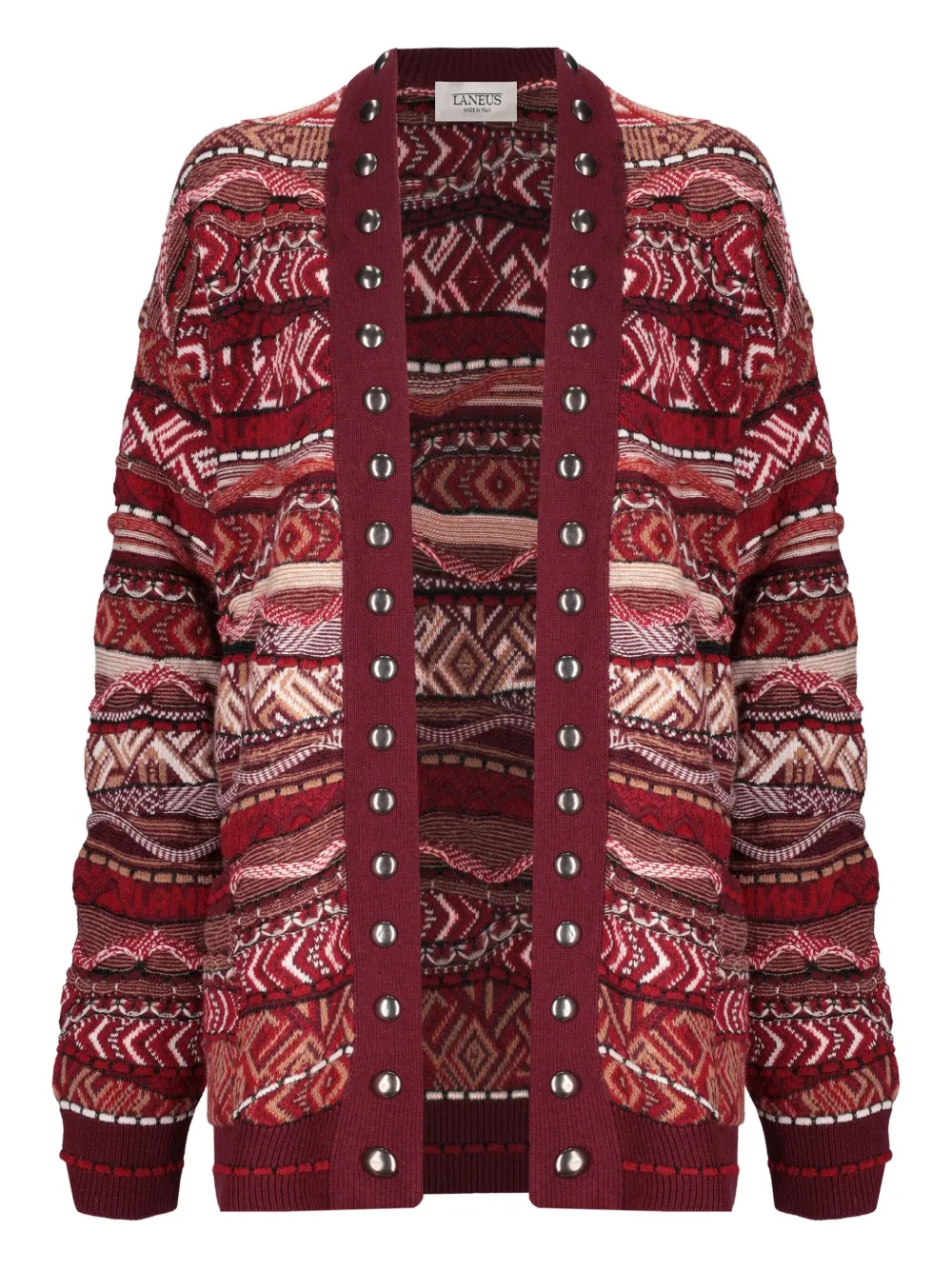 

Кардиган с узором и заклепками Laneus, красный