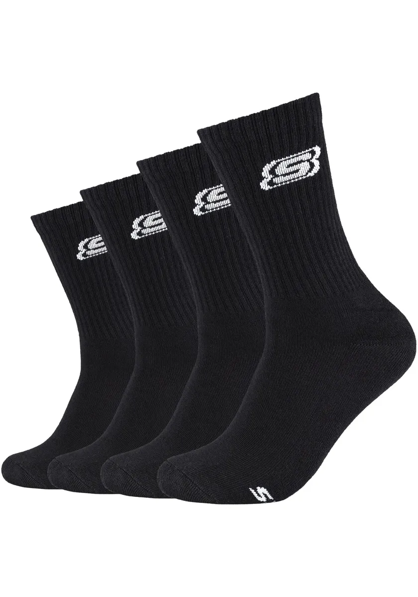 

Носки Skechers (4 шт.) с усиленной пяткой и носком для долговечности, черный