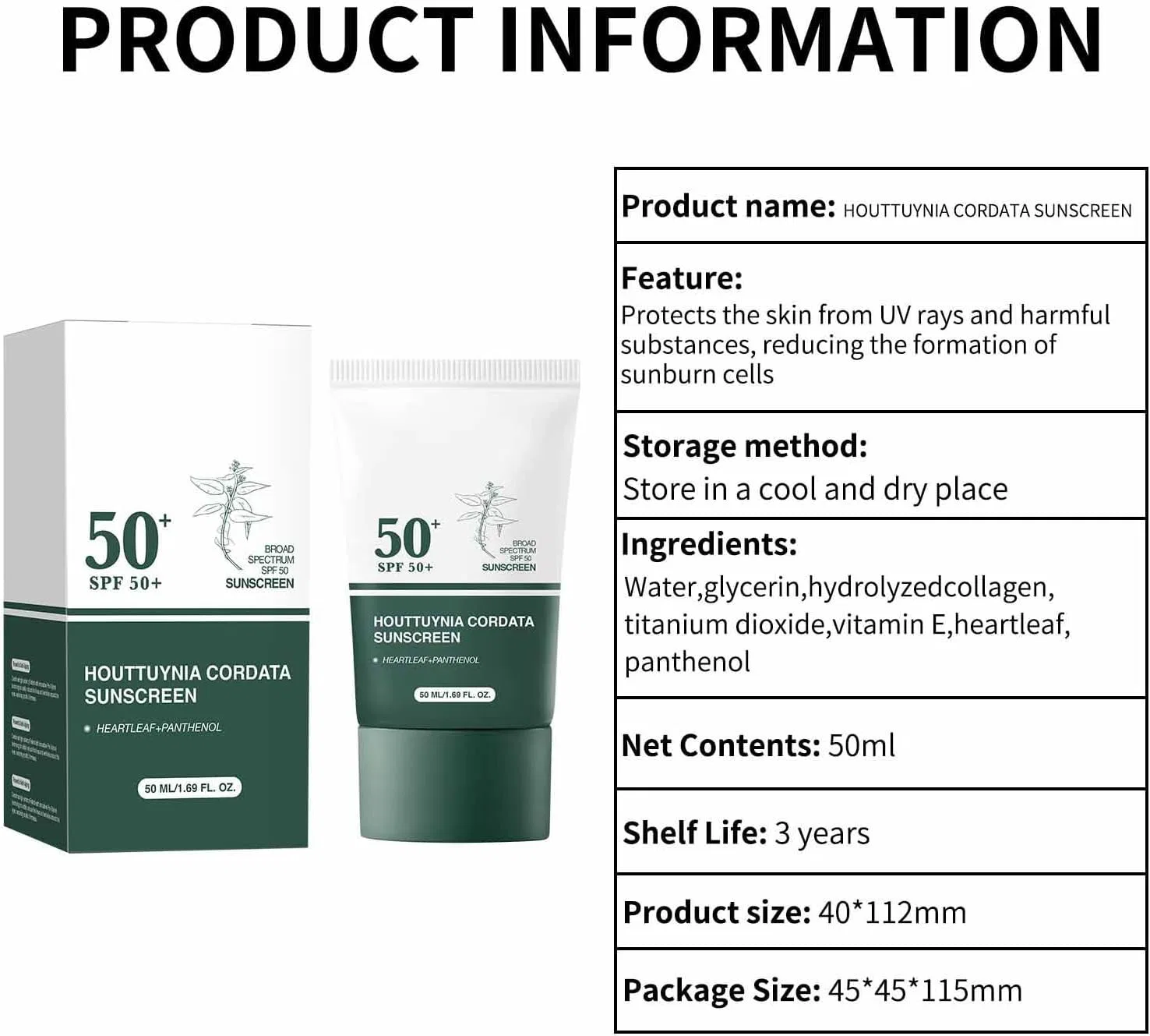 Солнцезащитный лосьон для тела с SPF 50+, увлажняющий, Generic, белый — фото 4