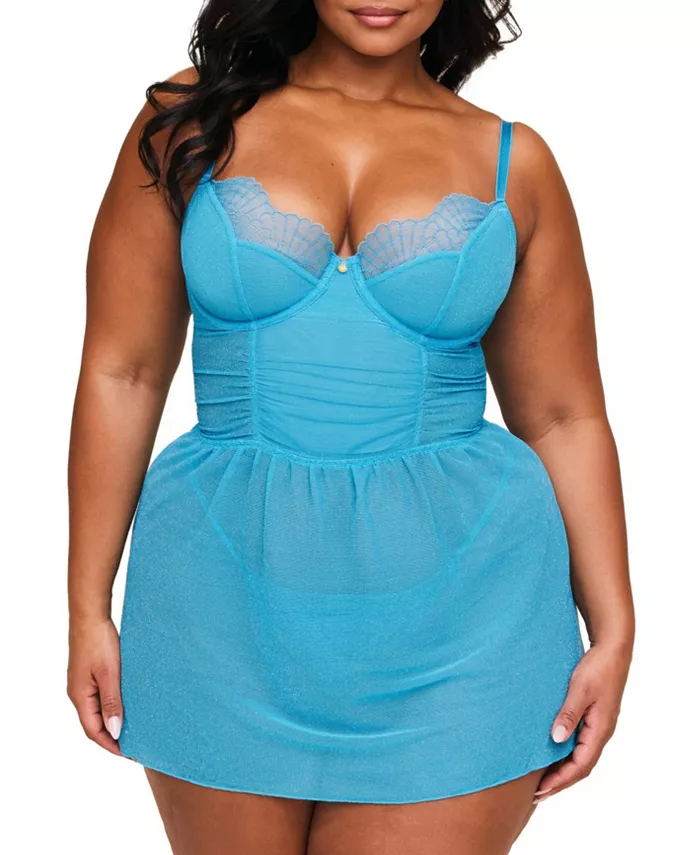 

Нижнее белье Nori Babydoll больших размеров Adore Me, синий
