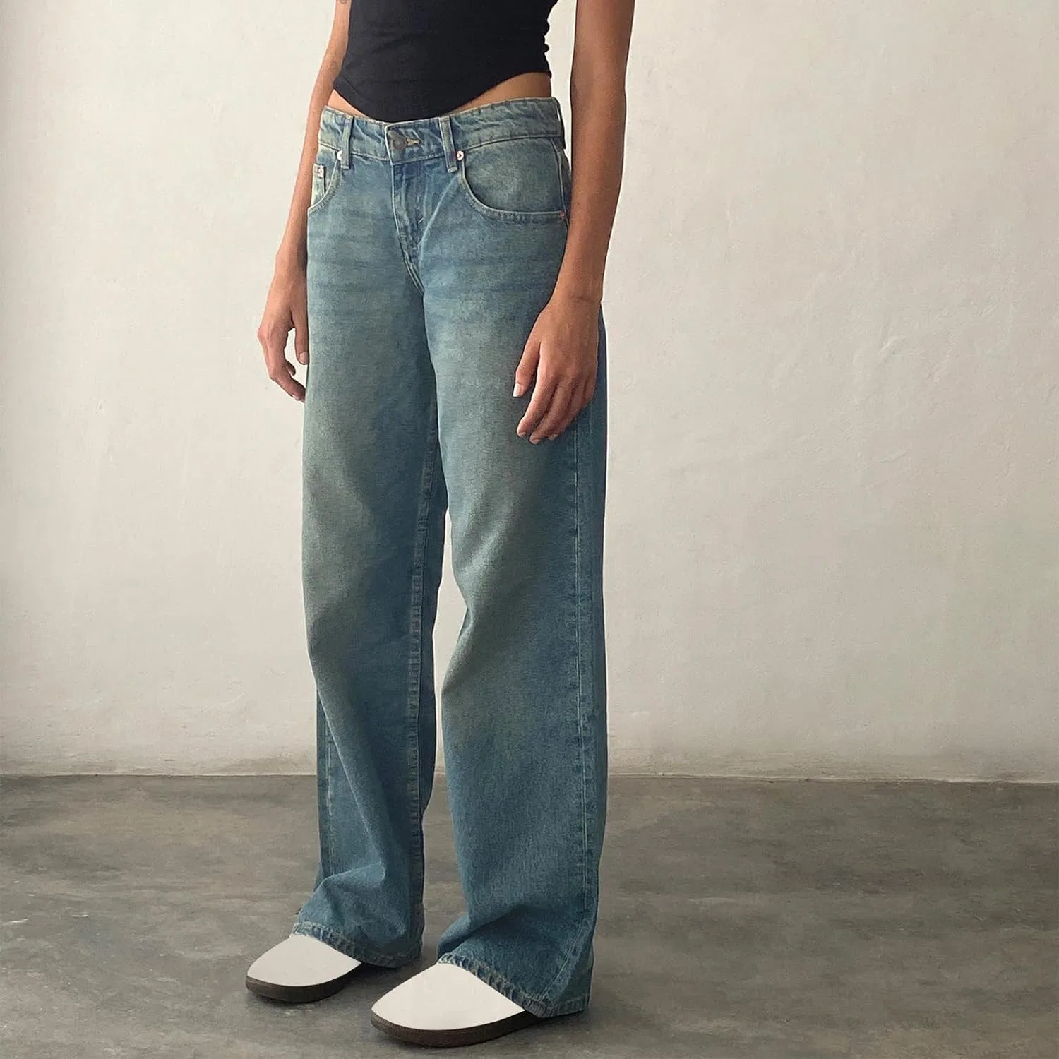 Джинсы свободные Women Wide Leg Jeans, Light Blue — фото 2