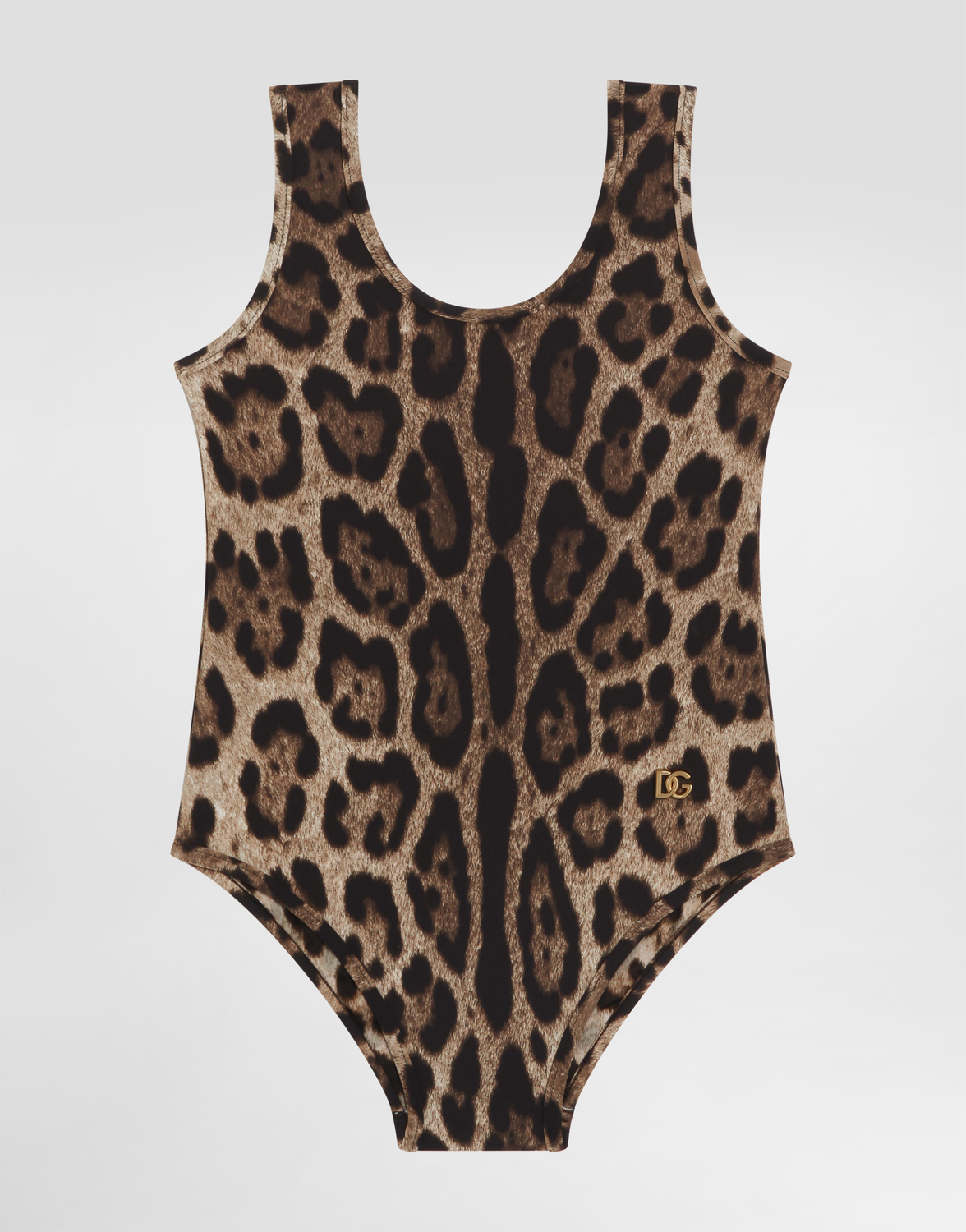 

Слитный купальник с леопардовым принтом DOLCE & GABBANA, мультиколор