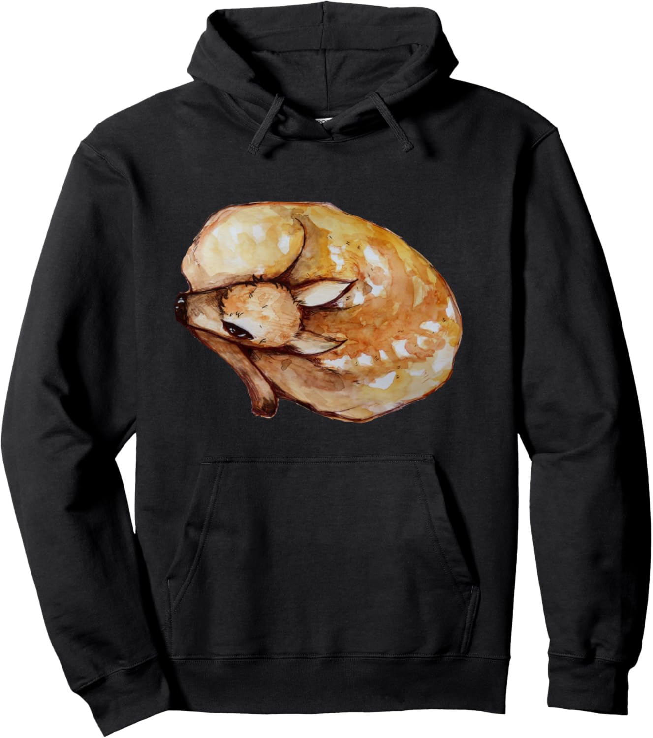 

Милый рисунок весеннего олененка. Толстовка Cat Snugg, черный