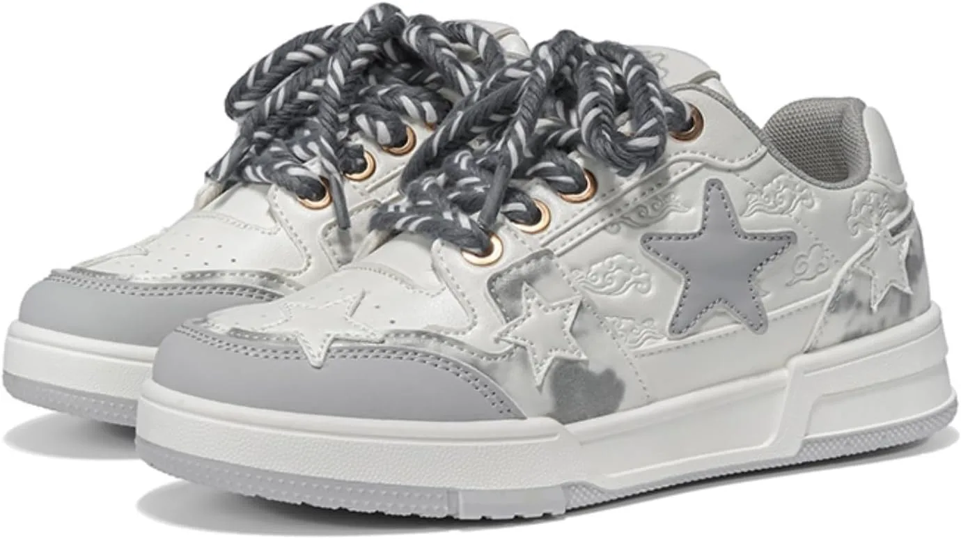 Star Shoes Милые кроссовки Y2k Толстые повседневные кроссовки для прогулок Унисекс Для пар Девочек Противоскользящие Удобные Для путешествий На открытом воздухе Для спорта Для школы Размер 5.5-9.5 Generic, белый