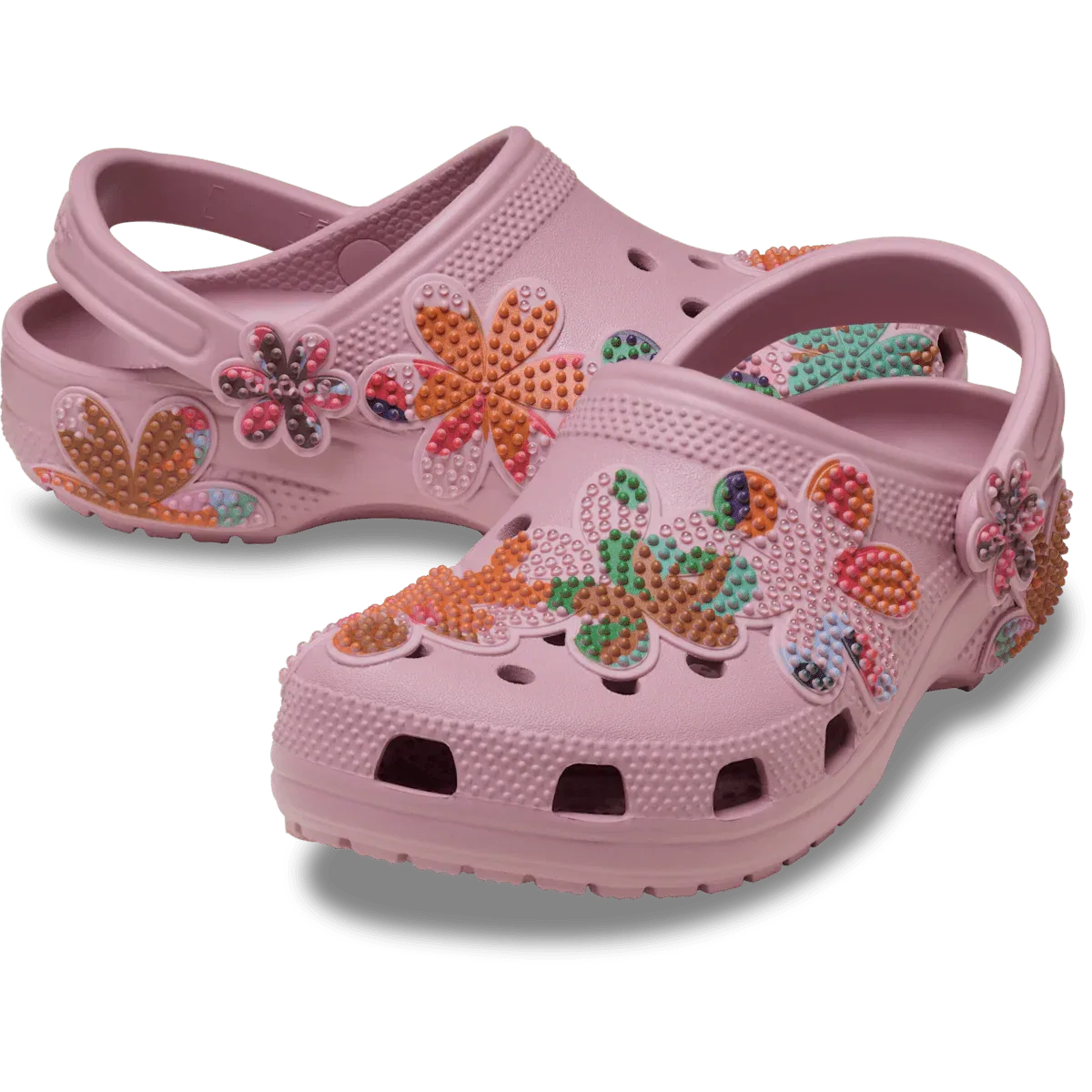 Классические летние сабо с бусинами Crocs, сиреневый — фото 2