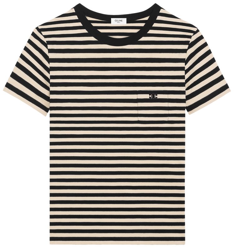 

Футболка CELINE Triomphe Regular T-Shirt 'Black/Beige', черный