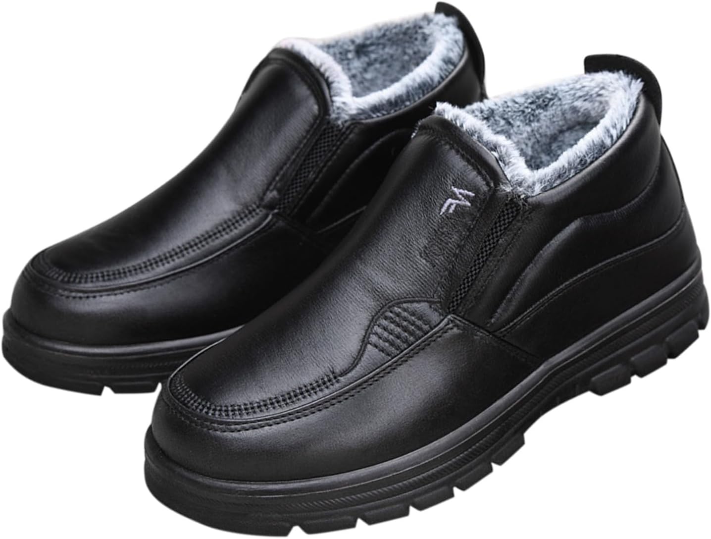 

Сапоги зимние для женщин и мужчин, водонепроницаемые, с искусственным мехом внутри, короткие ботинки для улицы, легкие походные туфли, теплые, противоскользящие Generic, черный