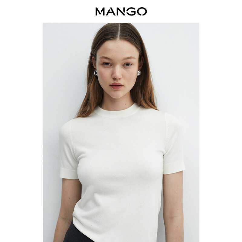 

Женский свитер Mango с круглым вырезом, голубой