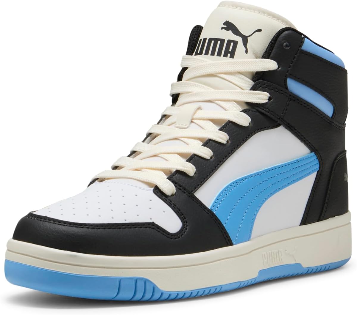 

Мужские кроссовки PUMA Rebound Layup Lo, слоновая кость/черный/голубой/светло-голубой